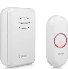 Byron Wireless Portable Doorbell Set 150m Range 16 Melodies Battery Operated