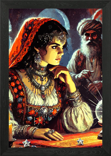 Fortune teller with crystal - with,