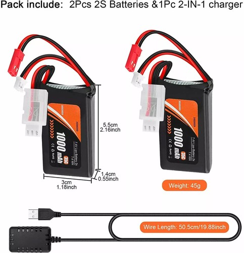 2pcs 35c 1000mah lipo - 1000mah,