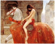 Pre-Raphaelite Art: LADY GODIVA (John Collier) 10x8 print