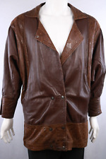 Womans 1980's Vintage TREKWAY Brown Leather Jacket LARGE