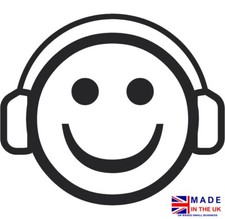 DJ  Smiley Face sticker, car sticker, laptop, walls vinyl