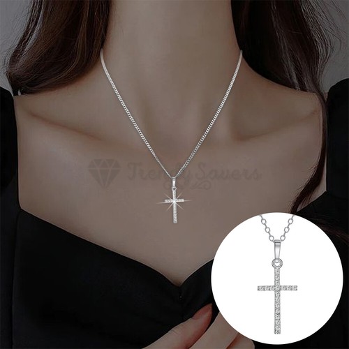Silver cross pendant - cross,