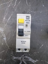 SQUARE D 100A 100mA  - TYPE QOE 200 100 BS 4293 RCCB