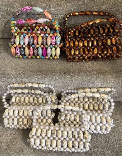 Handmade beaded bag with - handmade,