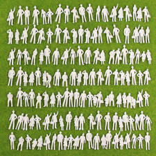 P75B 200Pcs Model Railway HO OO Scale 1:75 White Unpainted People Figures Miniat
