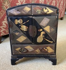 Antique Japanese Lacquered Table Top Cabinet