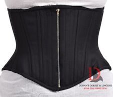 Cotton Underbust Black Steel Boned Corset Waist Training Womens Cotton Corset