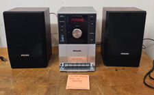 Philips Micro System MCM204 CD / Cassette Tape Player RADIO + Speakers No Remote