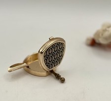 Mini Vintage Travel Cigarette Ashtray Or Pill Holder Art Deco Gold