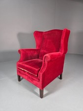 Wing Back Lounge Chair Red