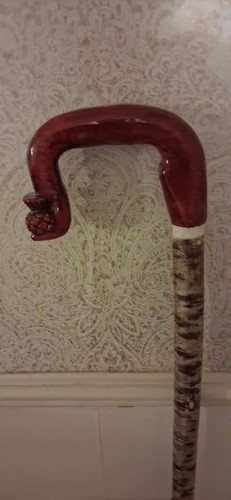 Hand carved wooden crook - wooden, style
