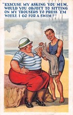 POSTCARD   COMIC SEASIDE FAT