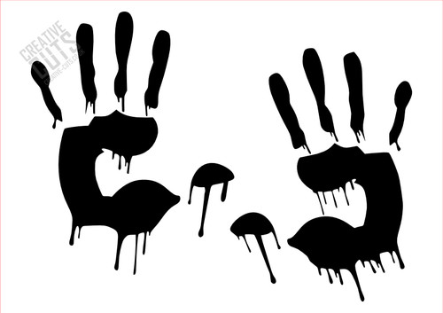 Hand print dripping - dripping, stencil