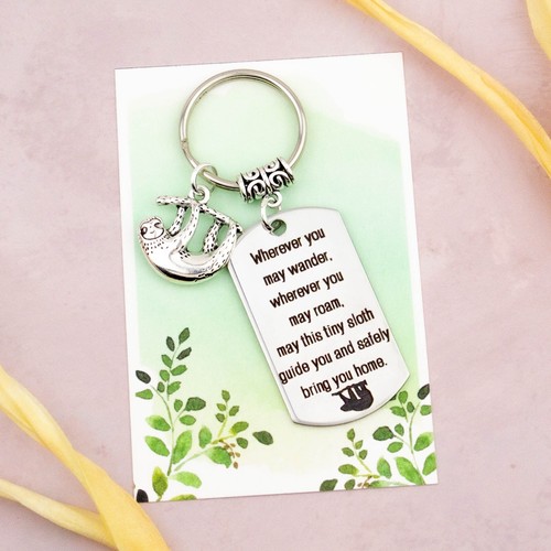 Sloth keyring safe travels - sloth,