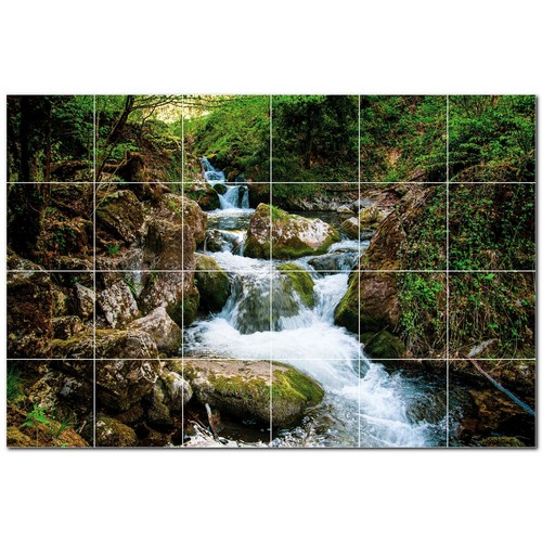 River ceramic tile - ceramic, mural