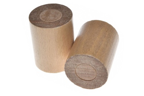 Wooden curtain pole - curtain, finials