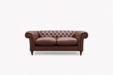 Cromwell Chesterfield Grand 4 Seater Leather Sofa, Premium Cocoa