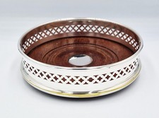 VINTAGE SILVER PLATED WINE BOTTLE COASTER c1960