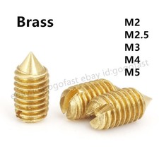 Brass grub screws cone point - cone,