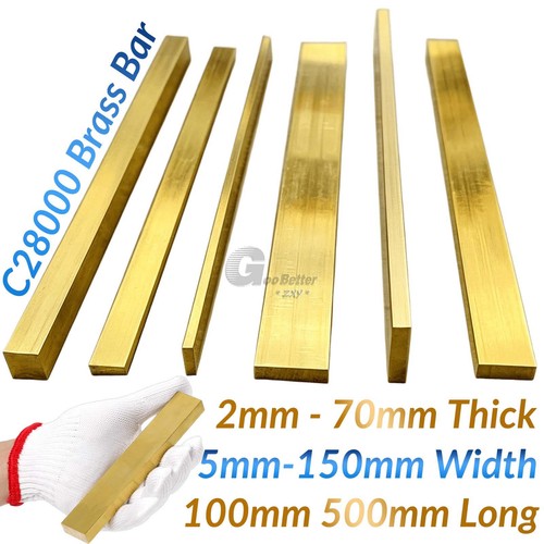 Brass flat bar thick 2mm - brass,