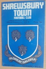 Shrewsbury Town v Walsall Division Three 24th February 1976 Gay Meadow