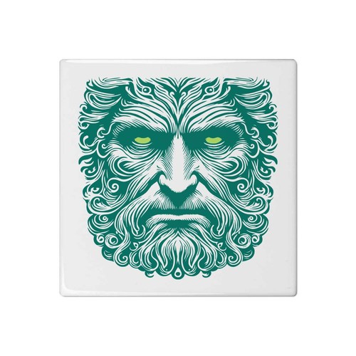 Head neptune ceramic tile - of,