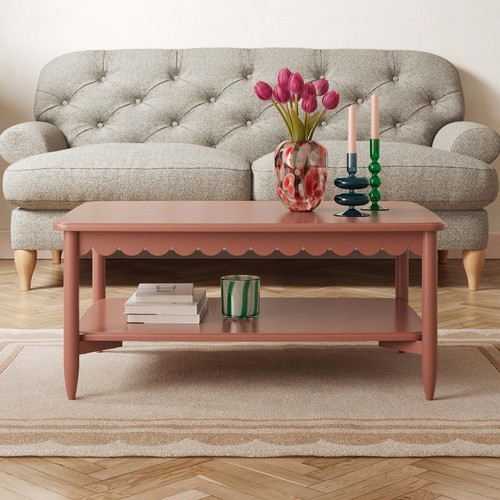 Dunelm remi scalloped - scalloped, coffee
