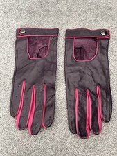 Ladies Leather Purple And Pink Gloves Size Small