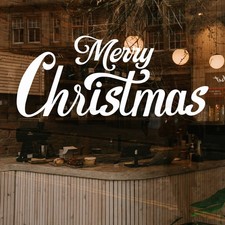 MERRY CHRISTMAS Shop Window Wall Sticker Festive Vinyl Sticker Decal Transfers 9