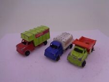 Vintage Lonestar Tuf-tots diecast models box truck, tipper truck, petrol tanker
