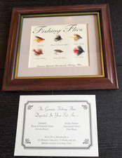Six Beautifull Framed Genuine British Hand Made Fishing Flies For Catching Trout
