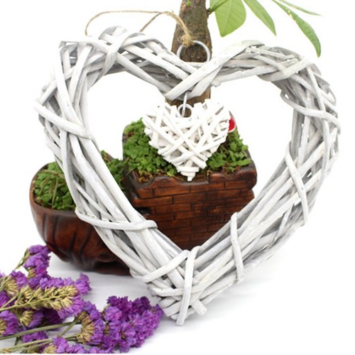 Rattan heart hanging - heart, crafts