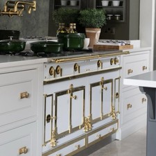 LA CORNUE Range Cooker Chateau 150 in White & Brass Dual Fuel RRP £48k BEAUTIFUL