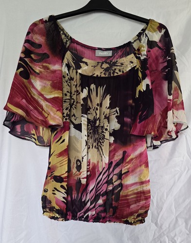 Wallis chiffon top pink - m,