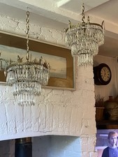 ART DECO CHANDELIERS CUT GLASS