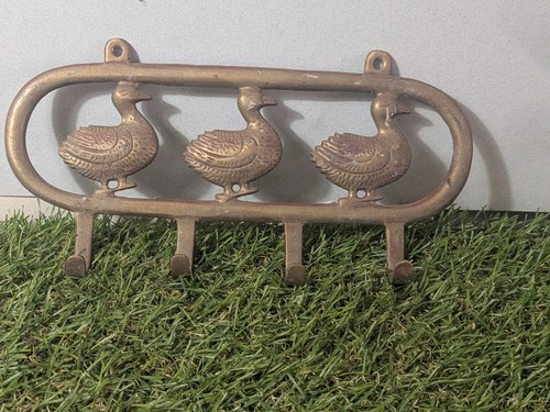 Brass duck key holder wall - brass,