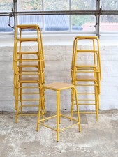 Vintage French Stackable School Stools