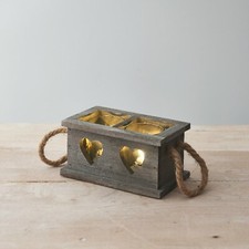 Rustic Grey Wooden Candle