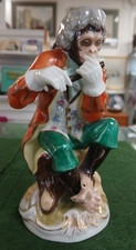 Dresden Porcelain Monkey Band The Flutist 15 cm