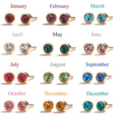 2 PAIRS BIRTHSTONE SURGICAL