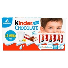 Kinder Chocolate Full Case 10 x 8 Bars (80 Bars Total)  ONLY £16.49