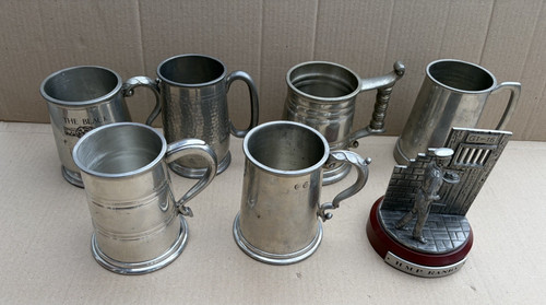 Job lot pewter tankards - job,