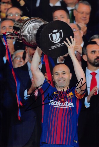 Andres iniesta signed 6x4 - andres,
