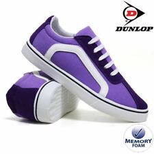 BNIB Ladies Dunlop Memory Foam Canvas Trainers Deck Plimsolls Purple Size 6