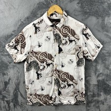 AllSaints Akita Shirt Adult Small Mens Tiger Animal Print Nihonga Muted Colours
