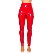Latex Look Leggings High Waist