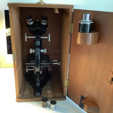 Vintage Beck London Model 47 Binocular Microscope.