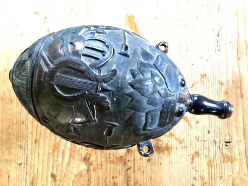 Antique carved coconut - carved,
