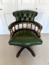 Captains Chair, Green Leather